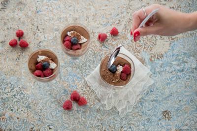 Mousse au chocolat et au fromage