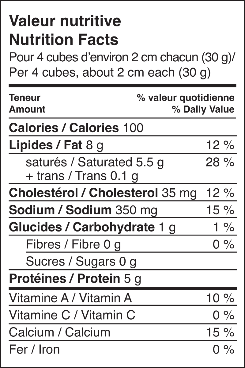 Valeur nutritive nabulsi Bedouin